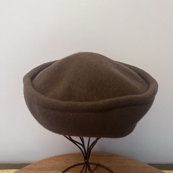 Parkhurst 100% Wool Pillbox Hat Brown Regal Classy Classic Dressy Vintage Style - Picture 3 of 9